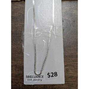 Brilliance fine jewelry Sterling Sliver diacut box 30" necklace made in italy